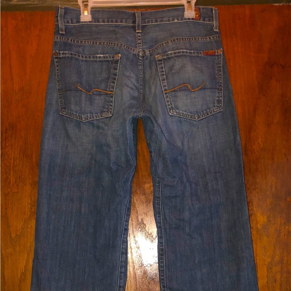 Vintage 7 for all mankind button fly jeans size 32x30 straight Rise 10.5”